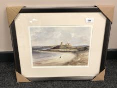 After Tom MacDonald : Dunstanburgh, reproduction in colours, signed in pencil, 21 cm by 30 cm,