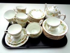 A 35 piece Duchess Greensleeves bone china tea service