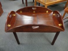 A mahogany butler's tray on stand