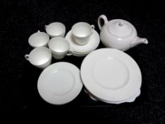 A tray containing twenty-three pieces of Wedgwood white tea china