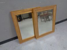 Two gilt framed bevel edged mirrors