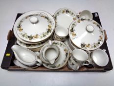 A box containing Royal Doulton Larchmont tea and dinner china