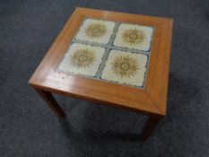 A 20th century Danish teak square tile topped coffee table