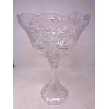 A large cut glass comport on stand, height 39.