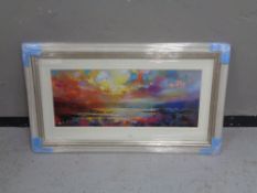 A contemporary framed print,