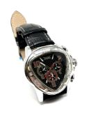 A Gentleman's wrist watch by Jaragar on black stitched leather strap