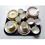A tray of two part Elizabethan bone china tea services