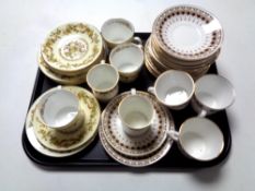 A tray of two part Elizabethan bone china tea services