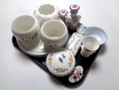 A tray of Royal Doulton & Aynsley cake plates, vases,