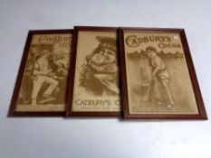 Three framed Cadbury's advertisements