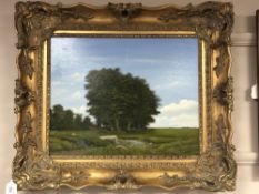 John Hall : A copse of trees, oil on canvas, 49 cm x 39 cm, dated '03, in ornate gilt frame.