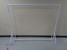 A white metal clothes rail
