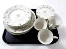 A tray of thirty pieces of Royal Doulton Avignon tea and dinner ware