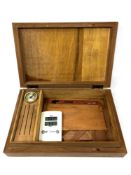 A wooden cigar humidor