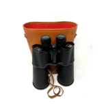 A pair of Denhill Deluxe 30x70 binoculars in leather case