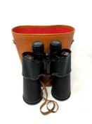 A pair of Denhill Deluxe 30x70 binoculars in leather case