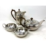 A four piece silver tea service, Thomas Ducrow and Sons,