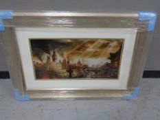 A contemporary framed print,