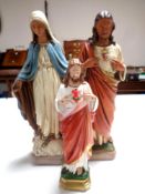 Three 20th century chalk religious figures