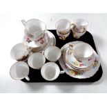 A tray of two part bone china tea services - Regent and Windsor