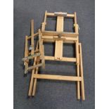 Two folding wooden artist's easels