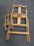 Two folding wooden artist's easels