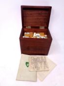 An Edwardian mahogany cased Mahjong set
