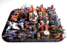 A tray of Delprado lead figures - cavalry and infantry