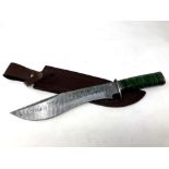 A Bowie knife with pattern-welded blade,