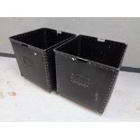 Two factory fabric bins on casters