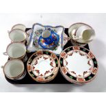 A tray of part Royal Vale and antique china tea services,