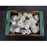 A box containing miscellaneous English tea china to include Royal Vale,