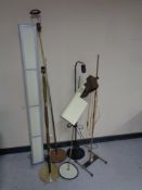 Six assorted floor lamps (continental wiring)