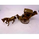 A brass horse and cart ornament
