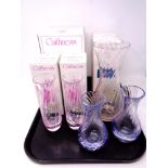 Five boxed Caithness glass vases