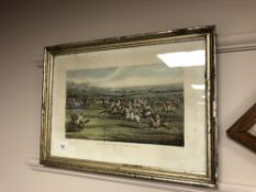 A 19th century hand coloured engraving titled Aylesbury Grand Steeple Chase,