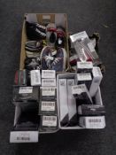 Four boxes containing a quantity of Zipz interchangeable shoes and shoe covers