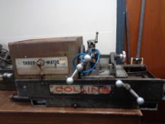 A Collins industrial thread-o-matic pipe threading machine