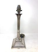 A loaded silver Corinthian column table lamp, Sheffield 1896,