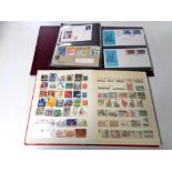 A box of six stock book collections of world stamps,