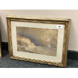 Early Twentieth Century School : Fishing Boats Under Sail by a Rocky Headland, watercolour,