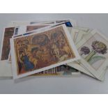 A large quantity of unframed prints to include religious scenes,