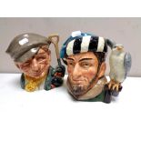 Two Royal Doulton character jugs : The Falconer D6533 and The Gardener D6630