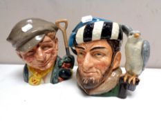 Two Royal Doulton character jugs : The Falconer D6533 and The Gardener D6630