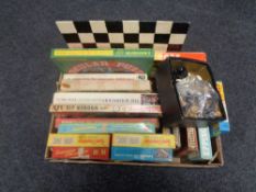 A box of vintage 20th century games and jigsaws