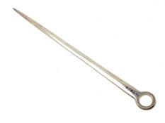 A George III silver meat skewer, maker RC,