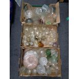 Three boxes containing a large quantity of mainly 20th century glassware