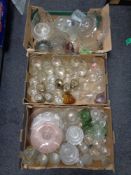 Three boxes containing a large quantity of mainly 20th century glassware