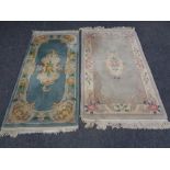 Two fringed Chinese rugs
