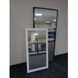 Two contemporary framed mirrors